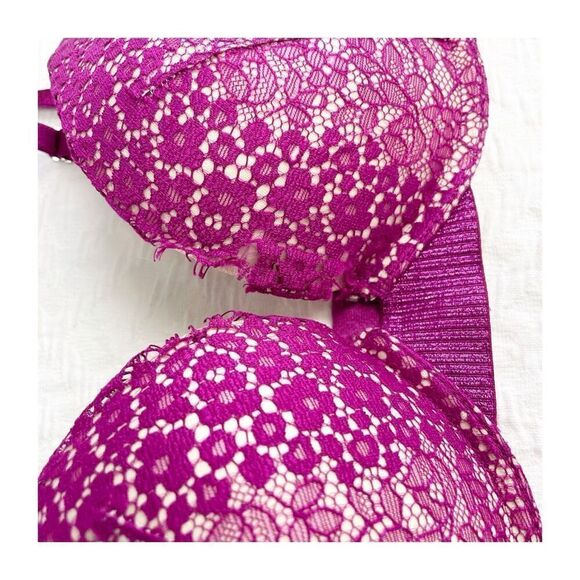 Buy 1 get 1 free 32b Victorias Secret Berry lace push up - Picture 3 of 10